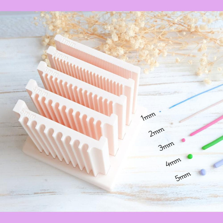 2-in-1 Polymer Clay Bead Roller STL | Dual-Sided Mini Ball Maker (1–5mm) + Flat Strip Measuring Board | Printable 3D STL with Holder