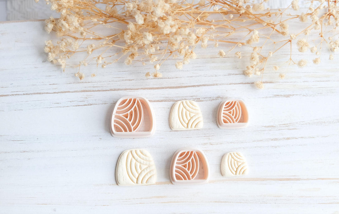 Abstract Wave Arch Cutter STL File | Polymer Clay Cutter & Texture Embosser | Digital Download for Jewelry Makers