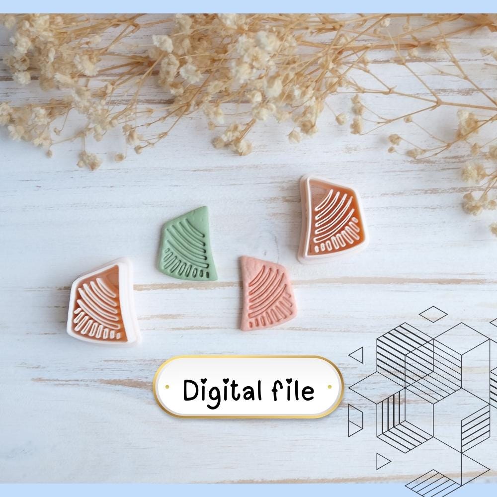 Abstract Boho Polymer Clay Cutter STL | Geometric Shape Earring Cutter | DIY Jewelry | 3D Print File  | 2.5cm–3.5cm | Digital Download