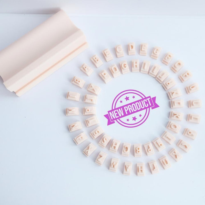 Alphabet Stamp Set STL | 6mm Clay Letter Stamps with Handle | Uppercase & Lowercase Letters, Numbers and Symbols | 3D Print Files
