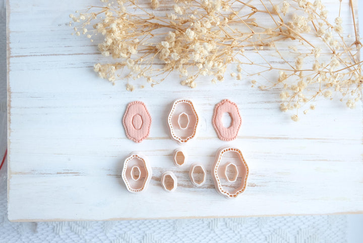 Abstract Organic Shape Polymer Clay Cutter STL | Oval Earring Cutter Set | 3D Print File | Polymer Clay Jewelry Making Tool