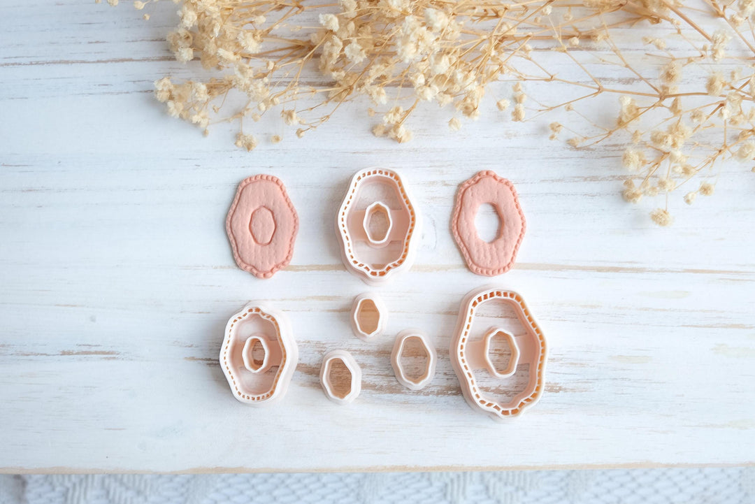 Abstract Organic Shape Polymer Clay Cutter STL | Oval Earring Cutter Set | 3D Print File | Polymer Clay Jewelry Making Tool