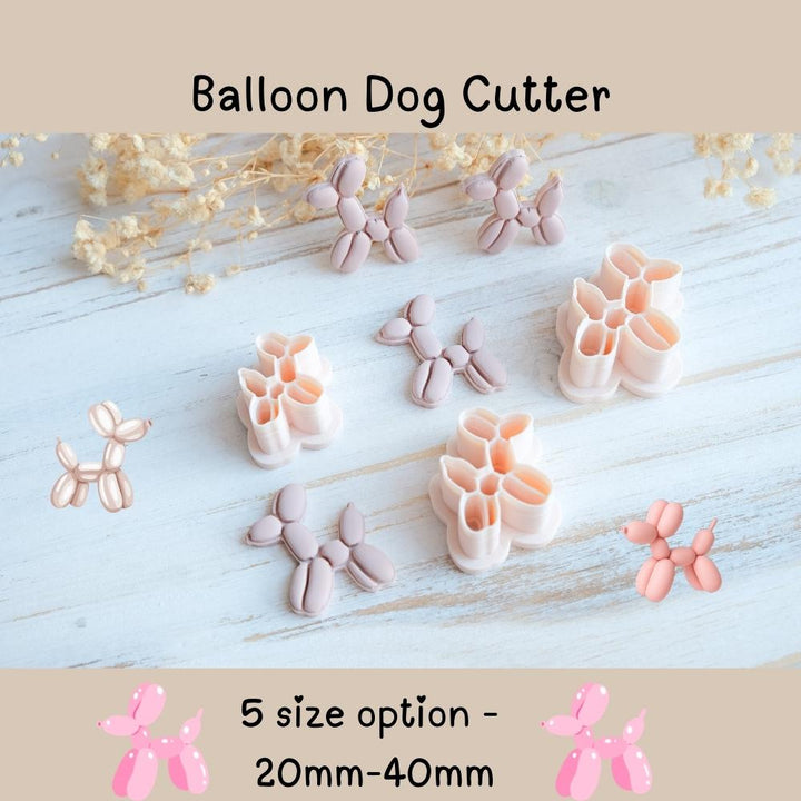 Balloon Dog Polymer Clay Cutter STL | Digital Download | Animal Cute Earring Cutter | 3D Print Clay Jewelry File
