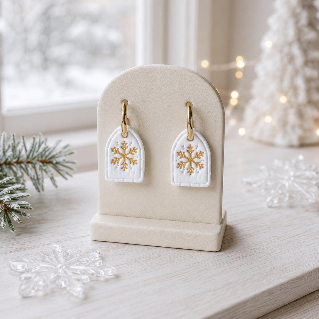 Arch Snowflake Polymer Clay Cutter STL, Christmas Earring Tool, Modern Winter Jewelry 3D Print Digital Download, Sizes 30–45 mm