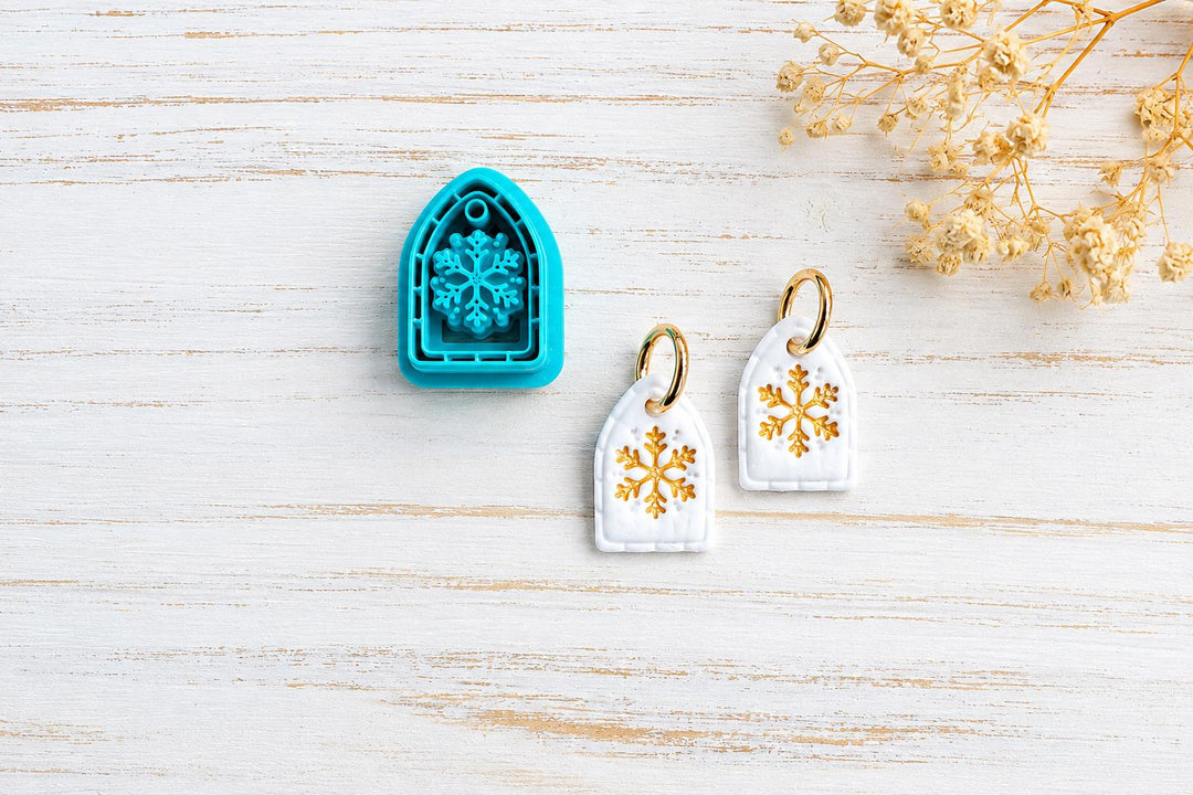 Arch Snowflake Polymer Clay Cutter STL, Christmas Earring Tool, Modern Winter Jewelry 3D Print Digital Download, Sizes 30–45 mm