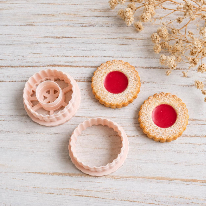 Round Biscuit Polymer Clay Cutter STL, Linzer Jam Cookie Earring Tool, Scalloped Circle Cutter, Digital Download, Sizes 25–40 mm