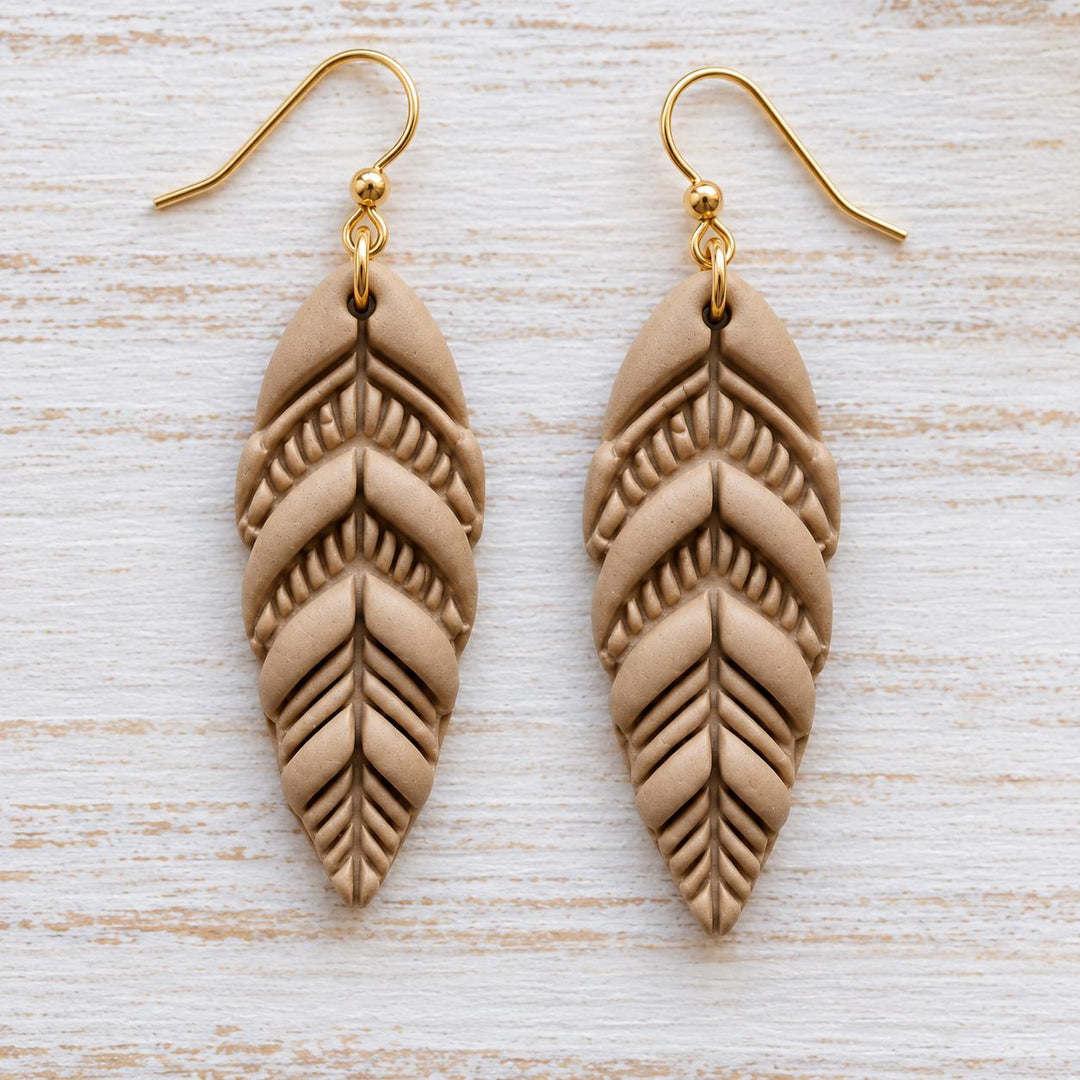 Boho Feather Polymer Clay Cutter STL, Feather Earring Cutter, 3D Printable Jewelry Tool, Digital Download, Sizes 35–50 mm